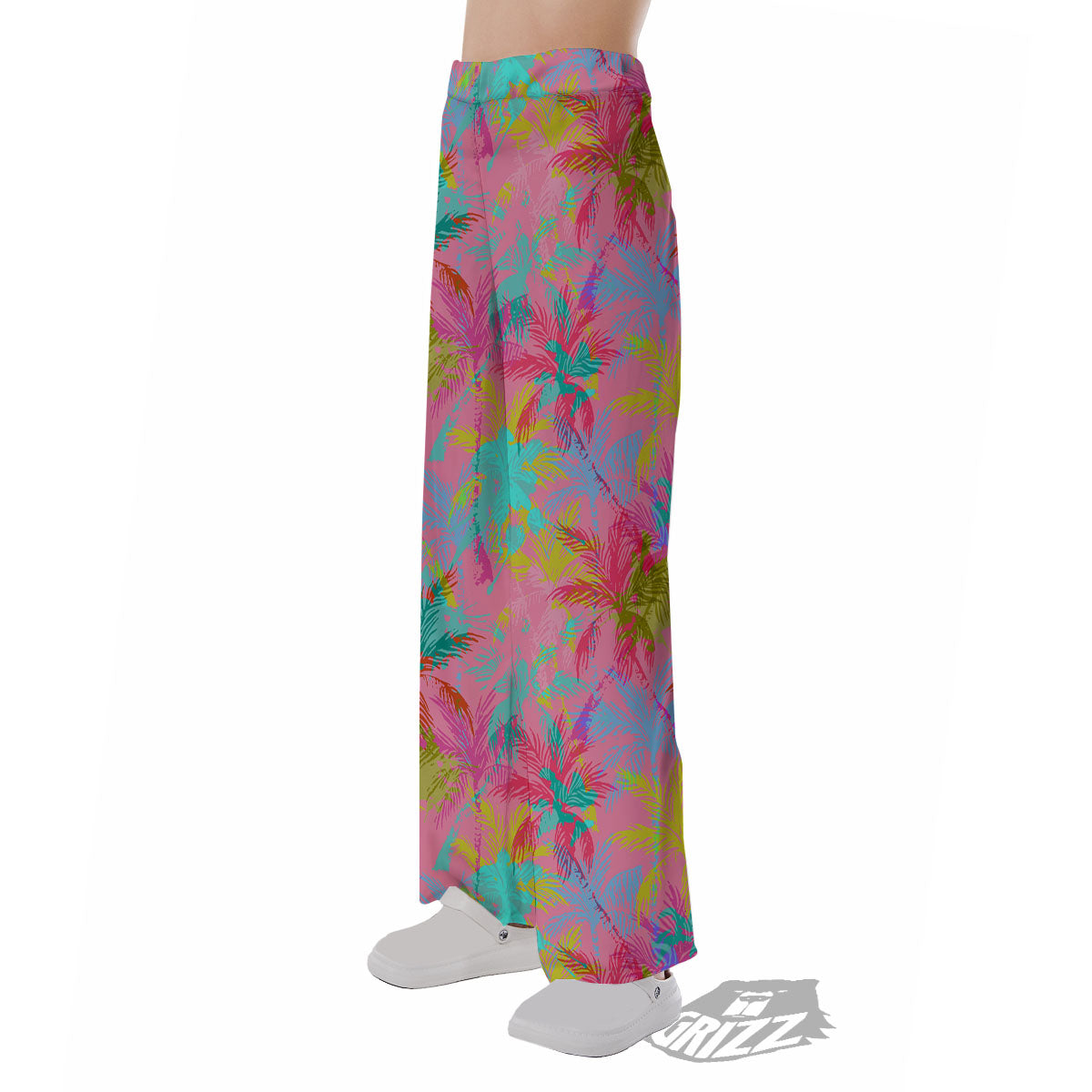 Palm Tree Rainbow Print Pattern Pajama Pants-grizzshop
