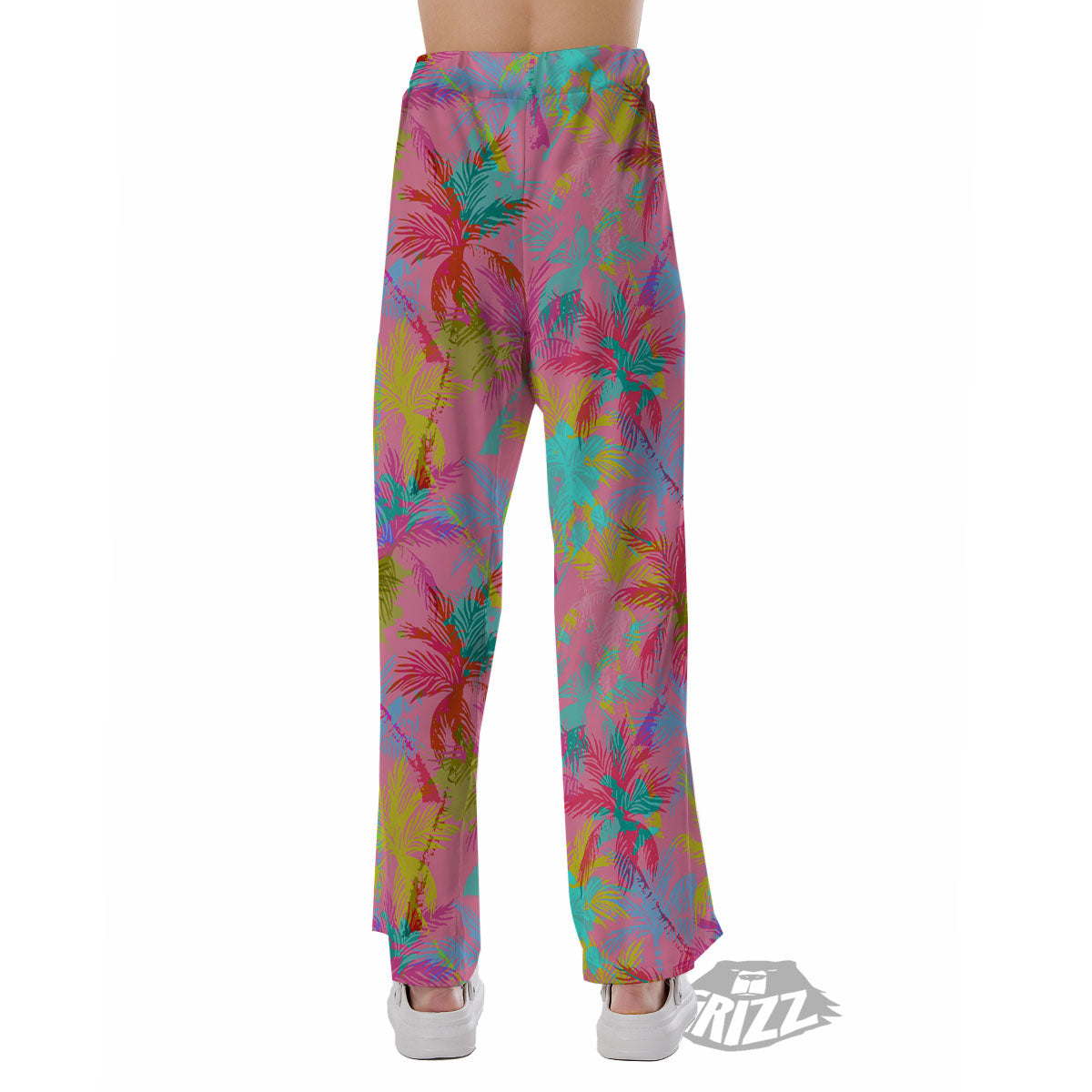 Palm Tree Rainbow Print Pattern Pajama Pants-grizzshop