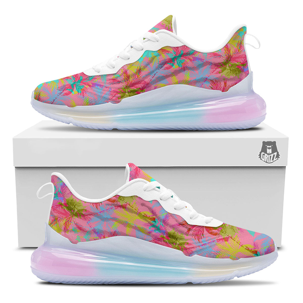 Palm Tree Rainbow Print Pattern Running Sneakers-grizzshop