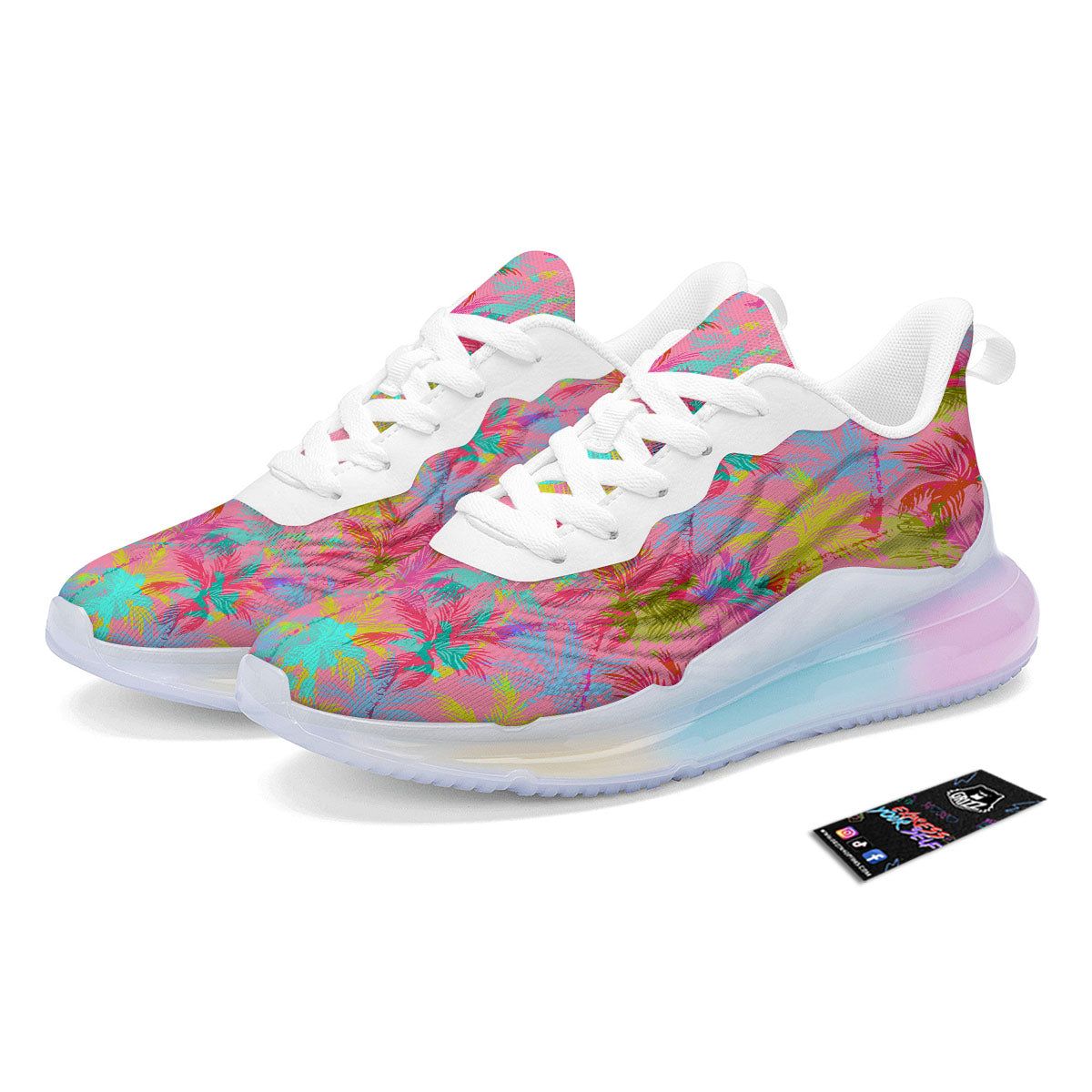 Palm Tree Rainbow Print Pattern Running Sneakers-grizzshop