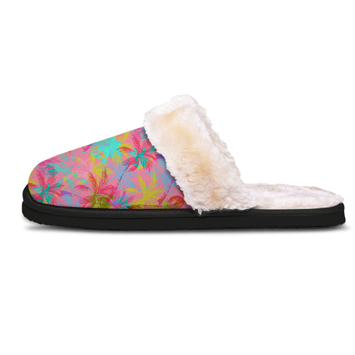 Palm Tree Rainbow Print Pattern Slippers-grizzshop