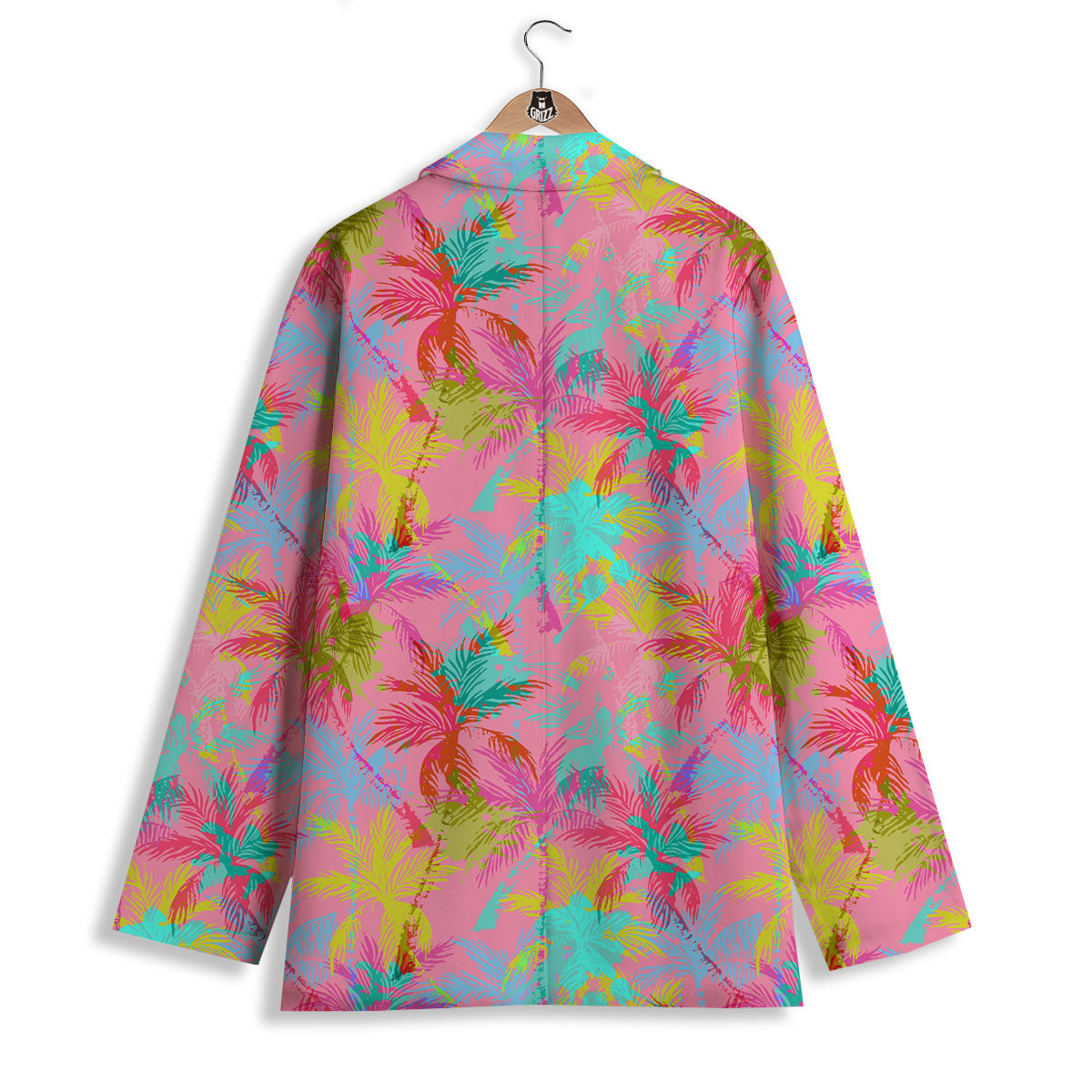 Palm Tree Rainbow Print Pattern Women's Blazer-grizzshop