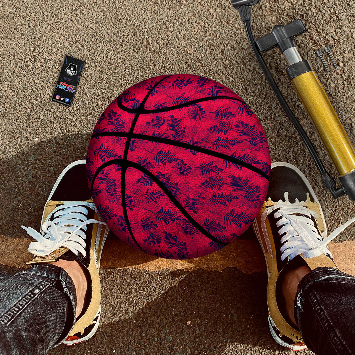 Palm Tree Red Print Pattern Basketball-grizzshop