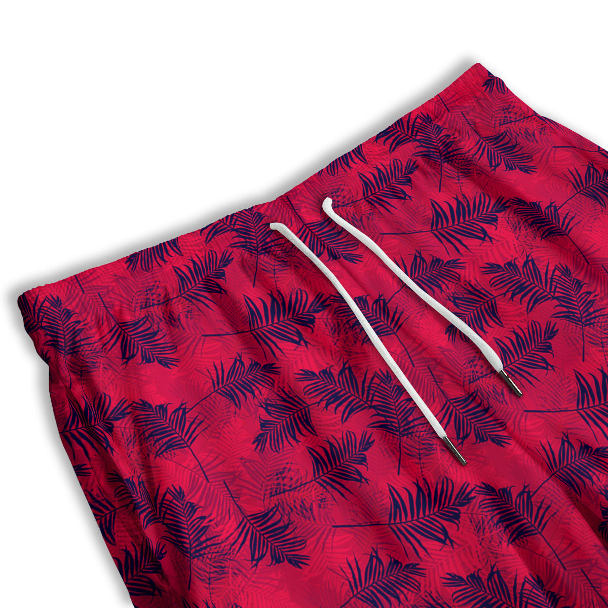 Palm Tree Red Print Pattern Men's Athletic Shorts