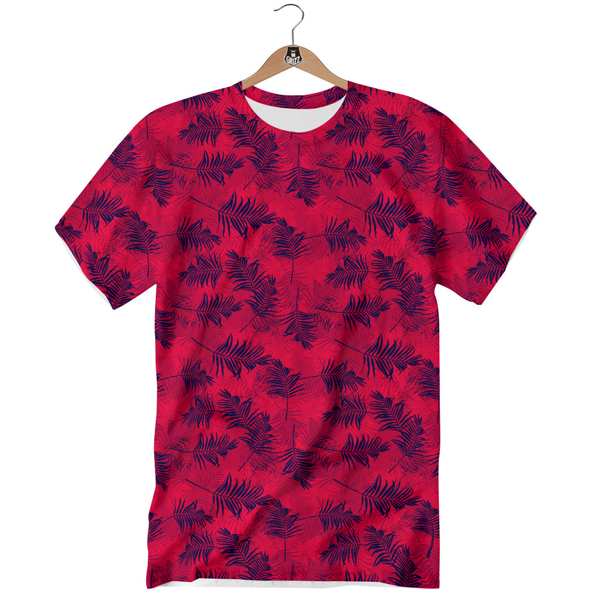 Palm Tree Red Print Pattern T-Shirt-grizzshop