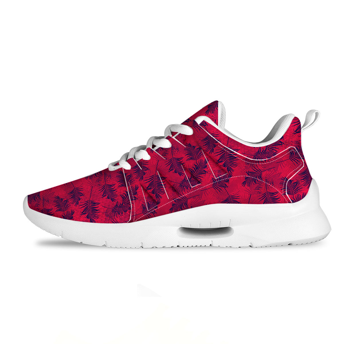 Palm Tree Red Print Pattern Tennis Shoes-grizzshop