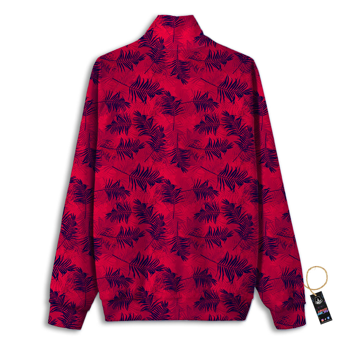 Palm Tree Red Print Pattern Track Jacket-grizzshop