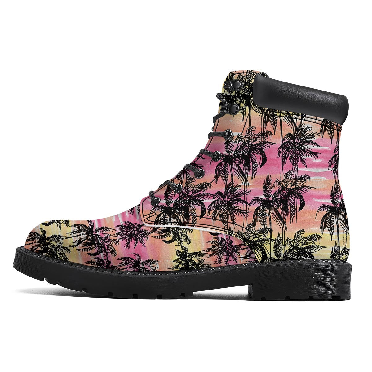 Palm Tree Sunset Print Pattern Boots-grizzshop