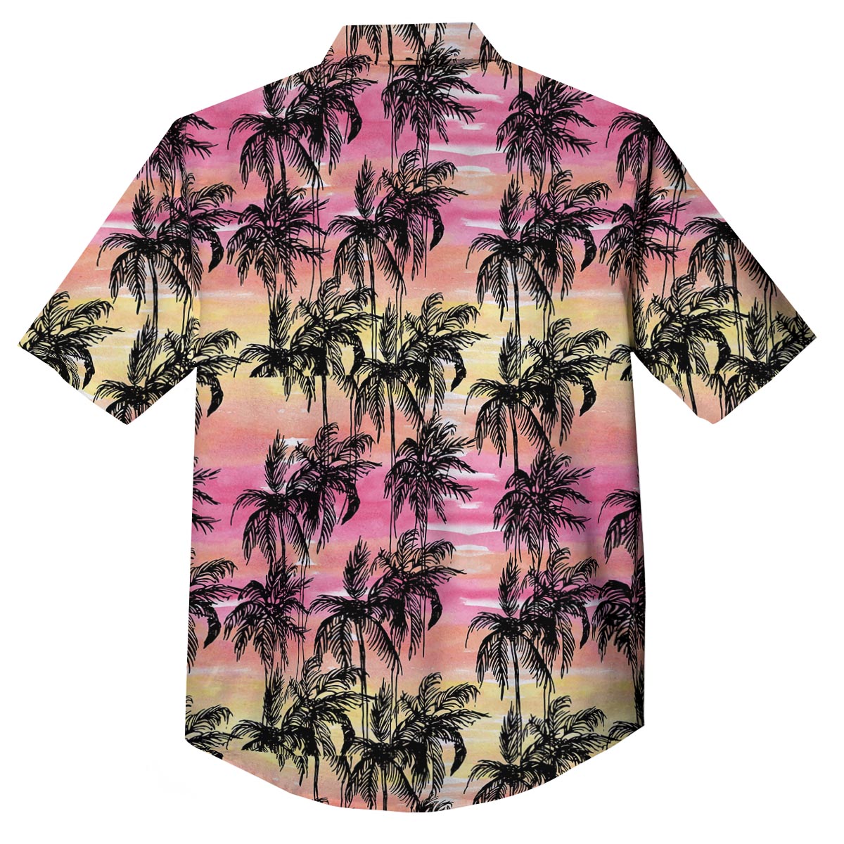 Palm Tree Sunset Print Pattern Button Up Shirt-grizzshop