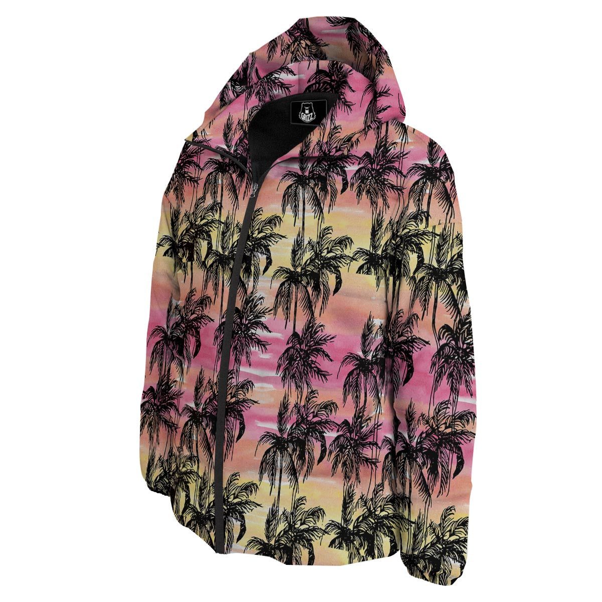 Palm Tree Sunset Print Pattern Down Jacket-grizzshop