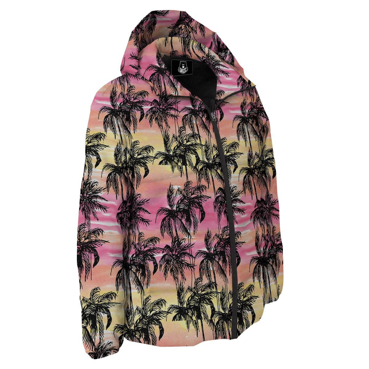 Palm Tree Sunset Print Pattern Down Jacket-grizzshop