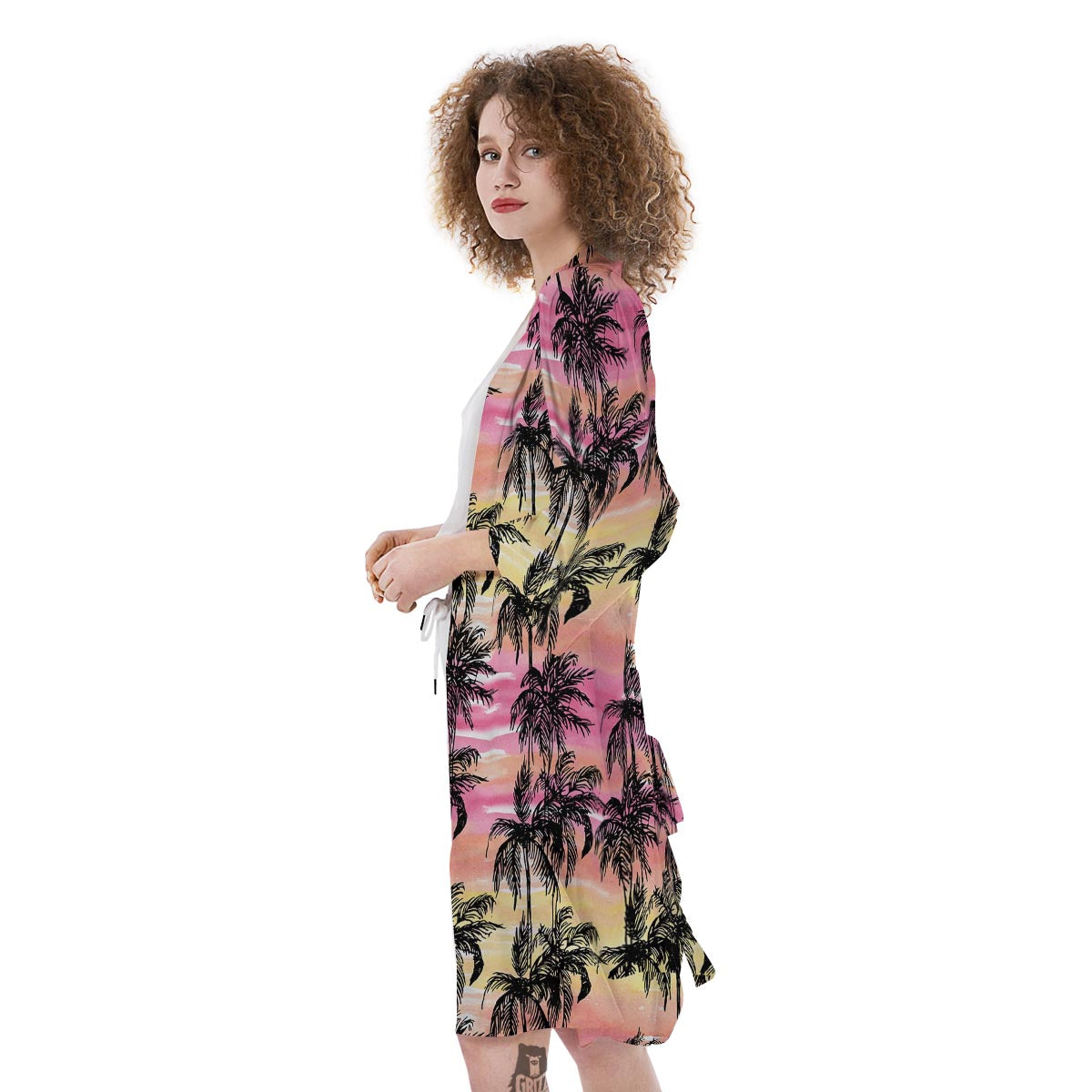 Palm Tree Sunset Print Pattern Kimono-grizzshop