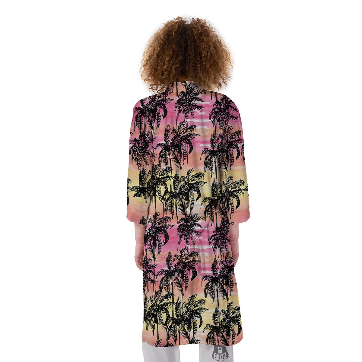 Palm Tree Sunset Print Pattern Kimono-grizzshop