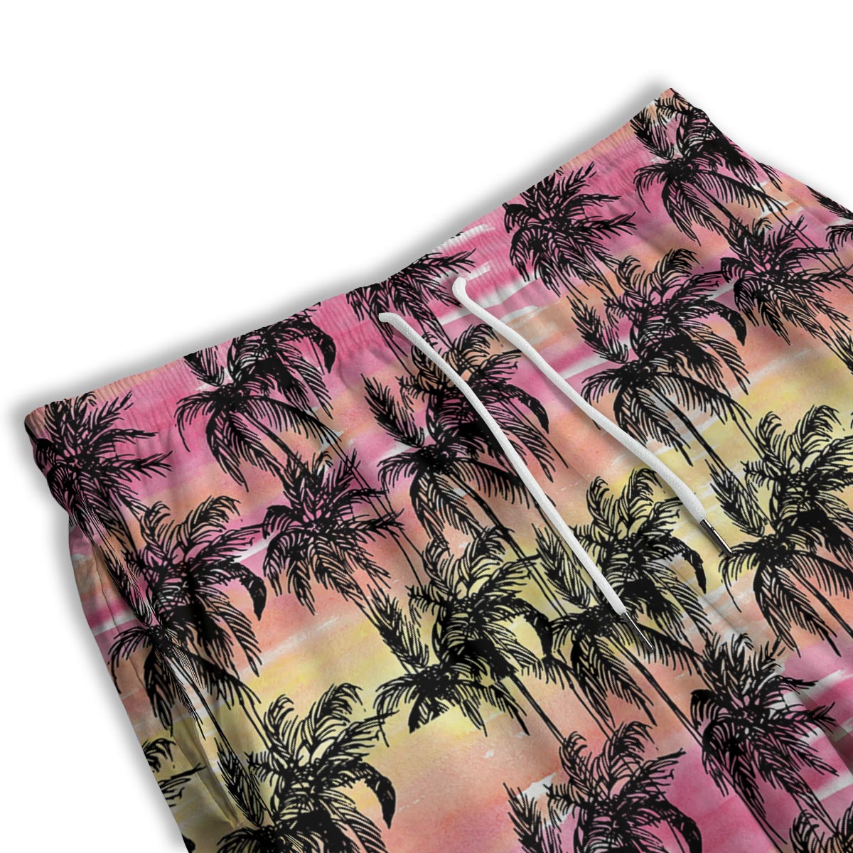 Palm Tree Sunset Print Pattern Men's Athletic Shorts