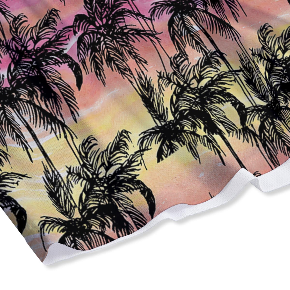 Palm Tree Sunset Print Pattern Mesh Shorts