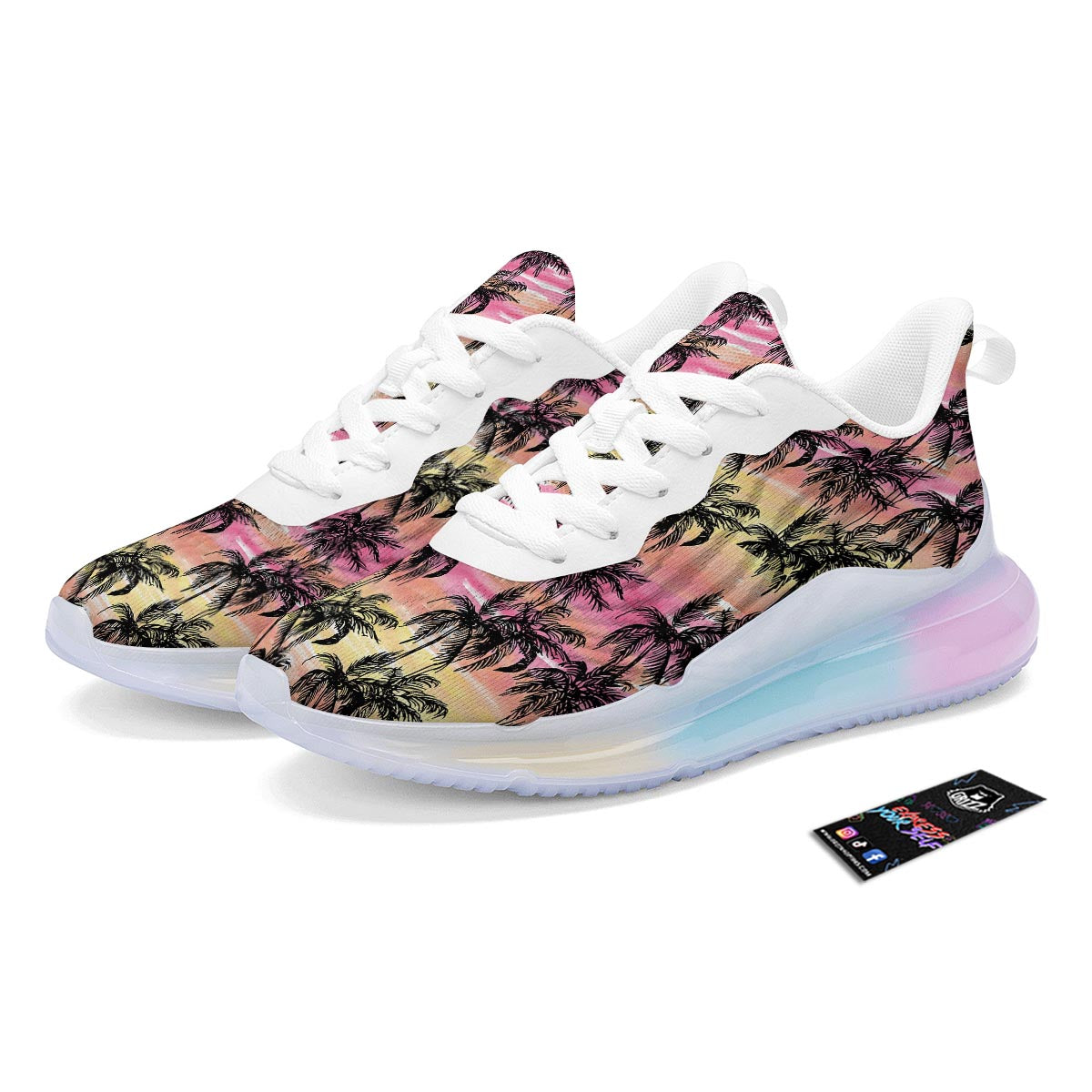 Palm Tree Sunset Print Pattern Running Sneakers-grizzshop