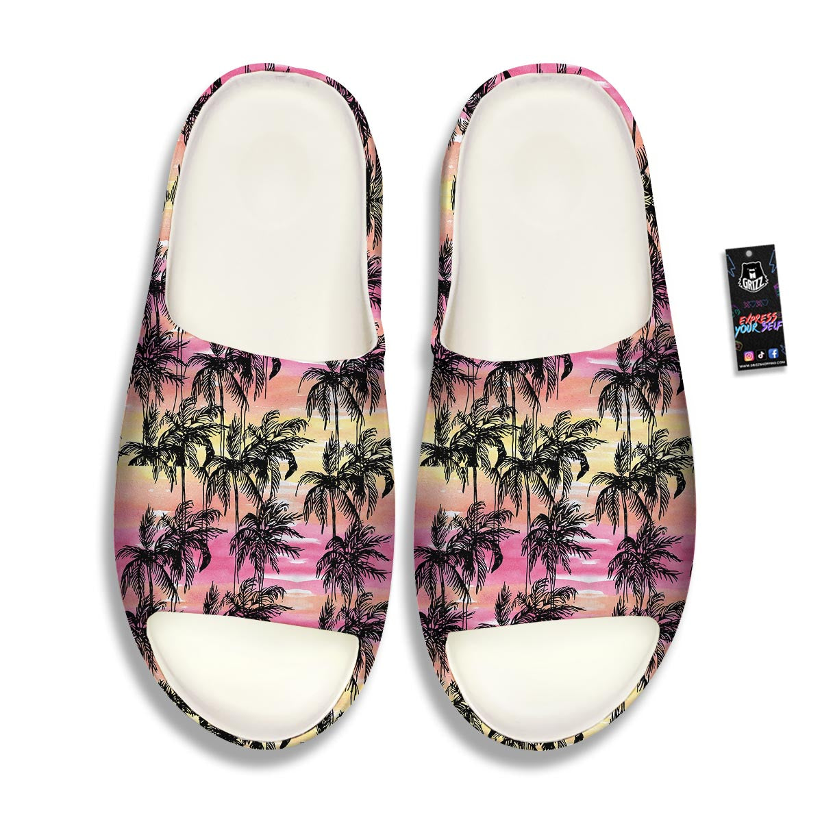Palm Tree Sunset Print Pattern Sandals-grizzshop