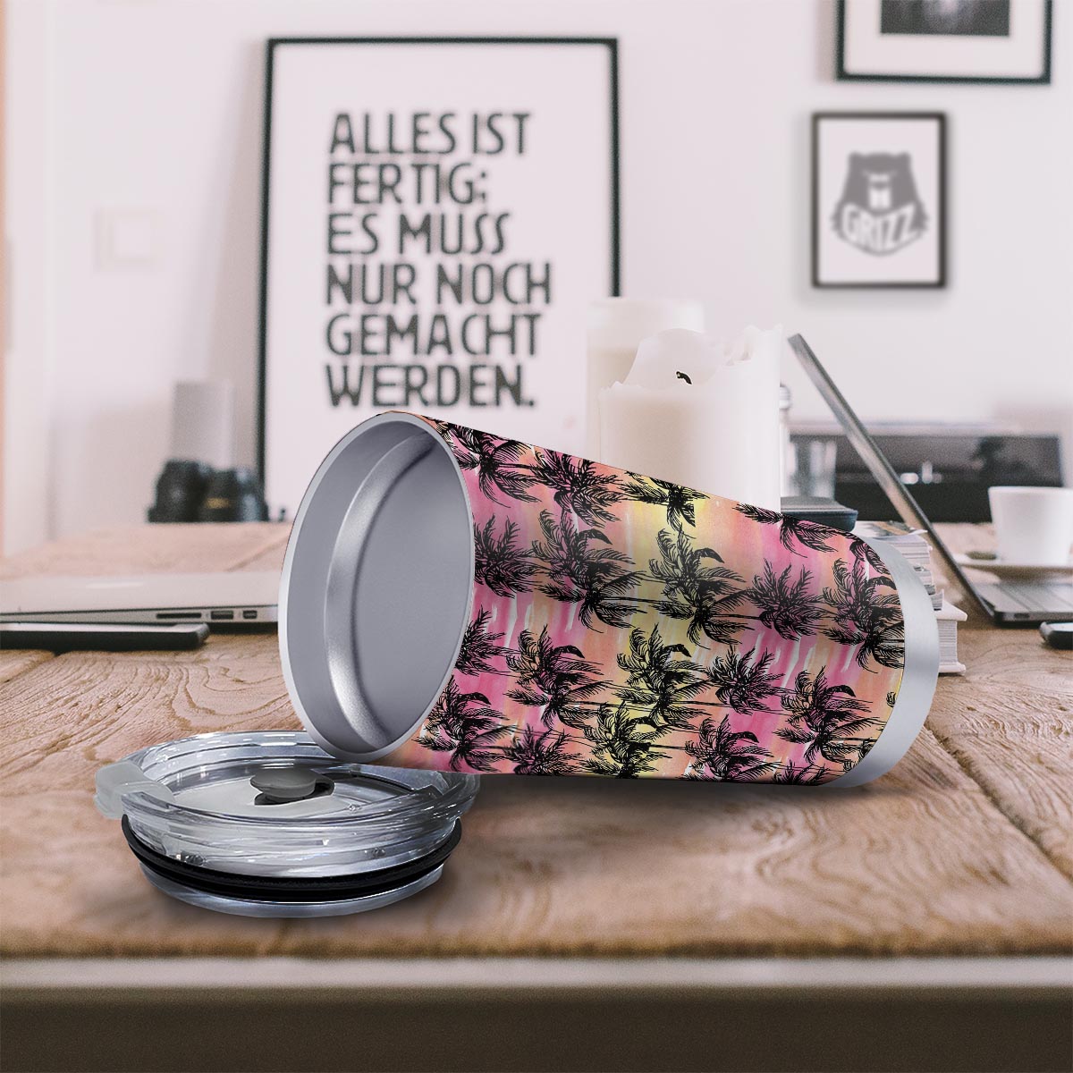 Palm Tree Sunset Print Pattern Tumbler-grizzshop