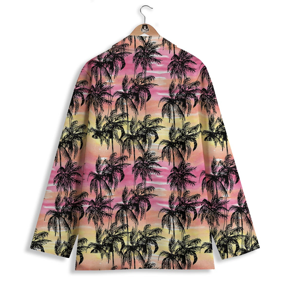 Palm Tree Sunset Print Pattern Women's Blazer-grizzshop