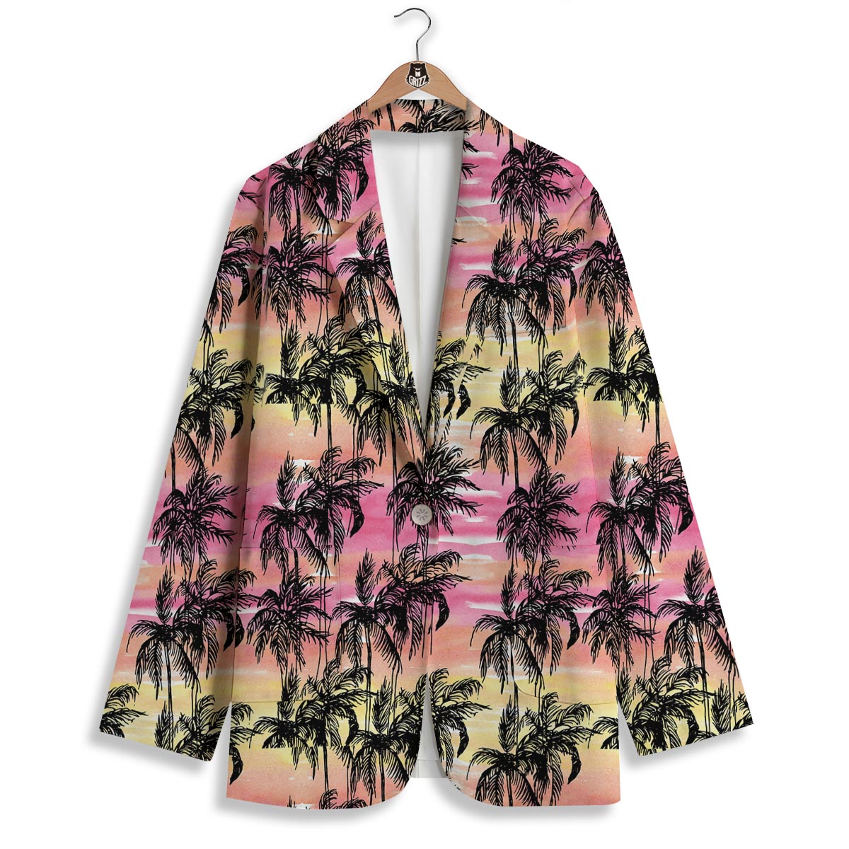 Palm Tree Sunset Print Pattern Women's Blazer-grizzshop