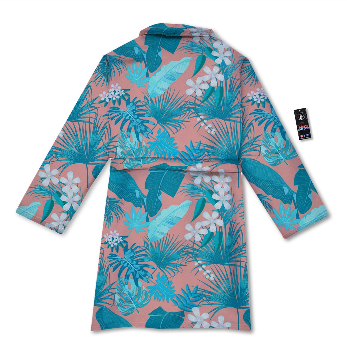 Palm Tree Teal Print Pattern Bathrobe-grizzshop