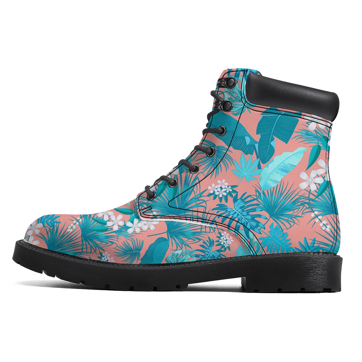 Palm Tree Teal Print Pattern Boots-grizzshop