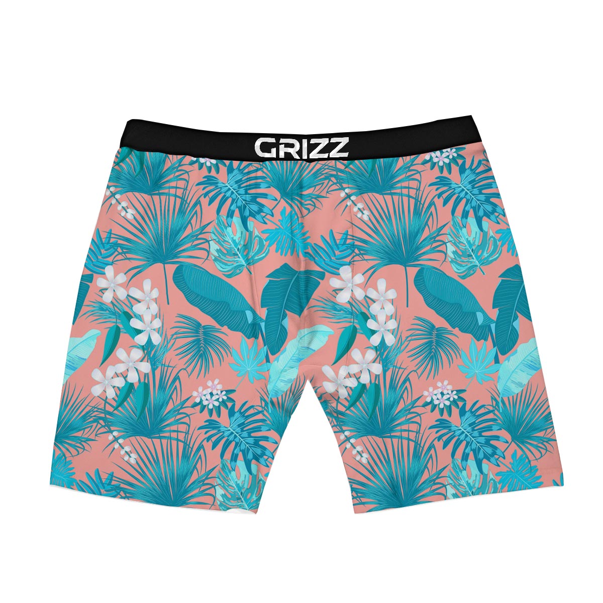 Palm Tree Teal Print Pattern Boxer Briefs-grizzshop