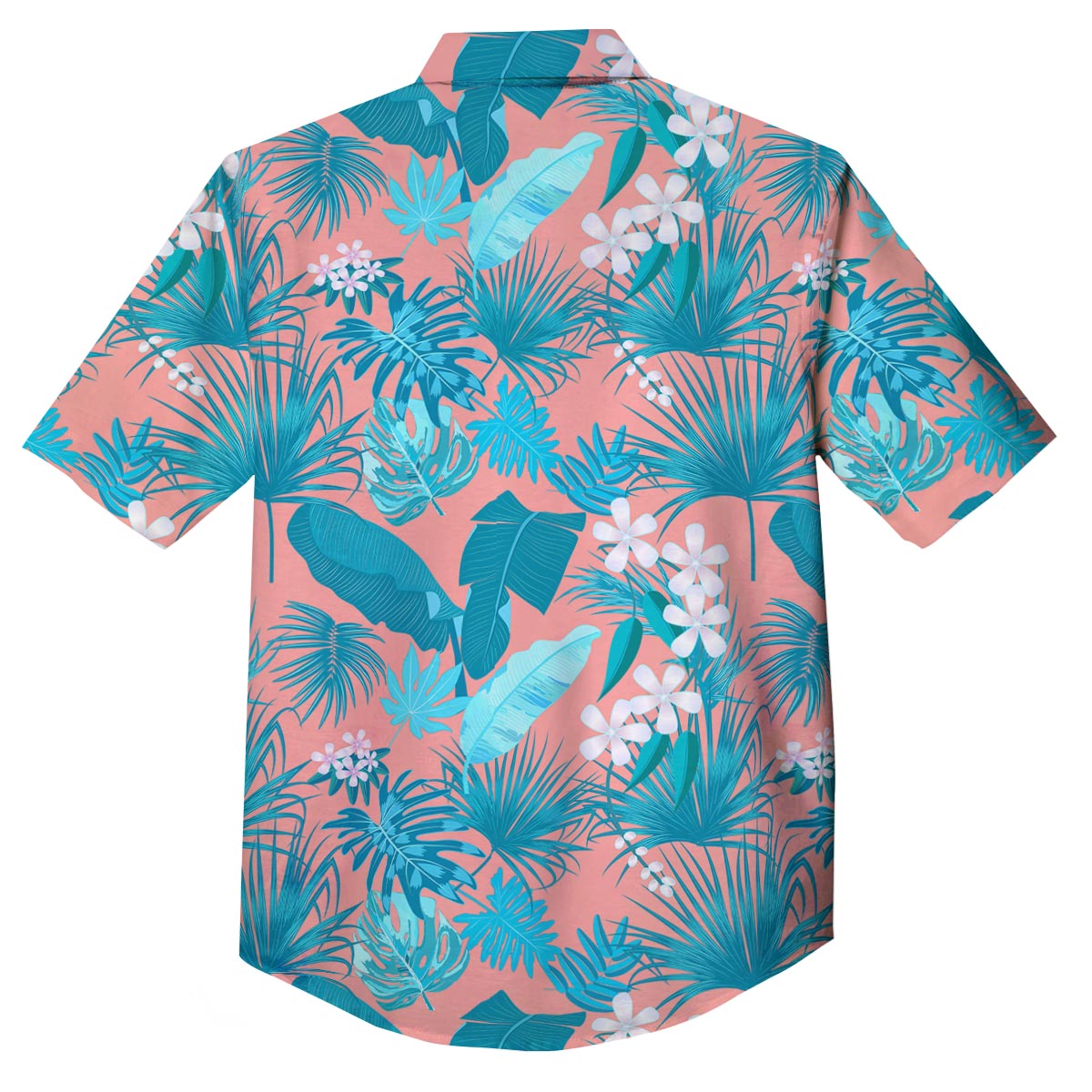Palm Tree Teal Print Pattern Button Up Shirt-grizzshop