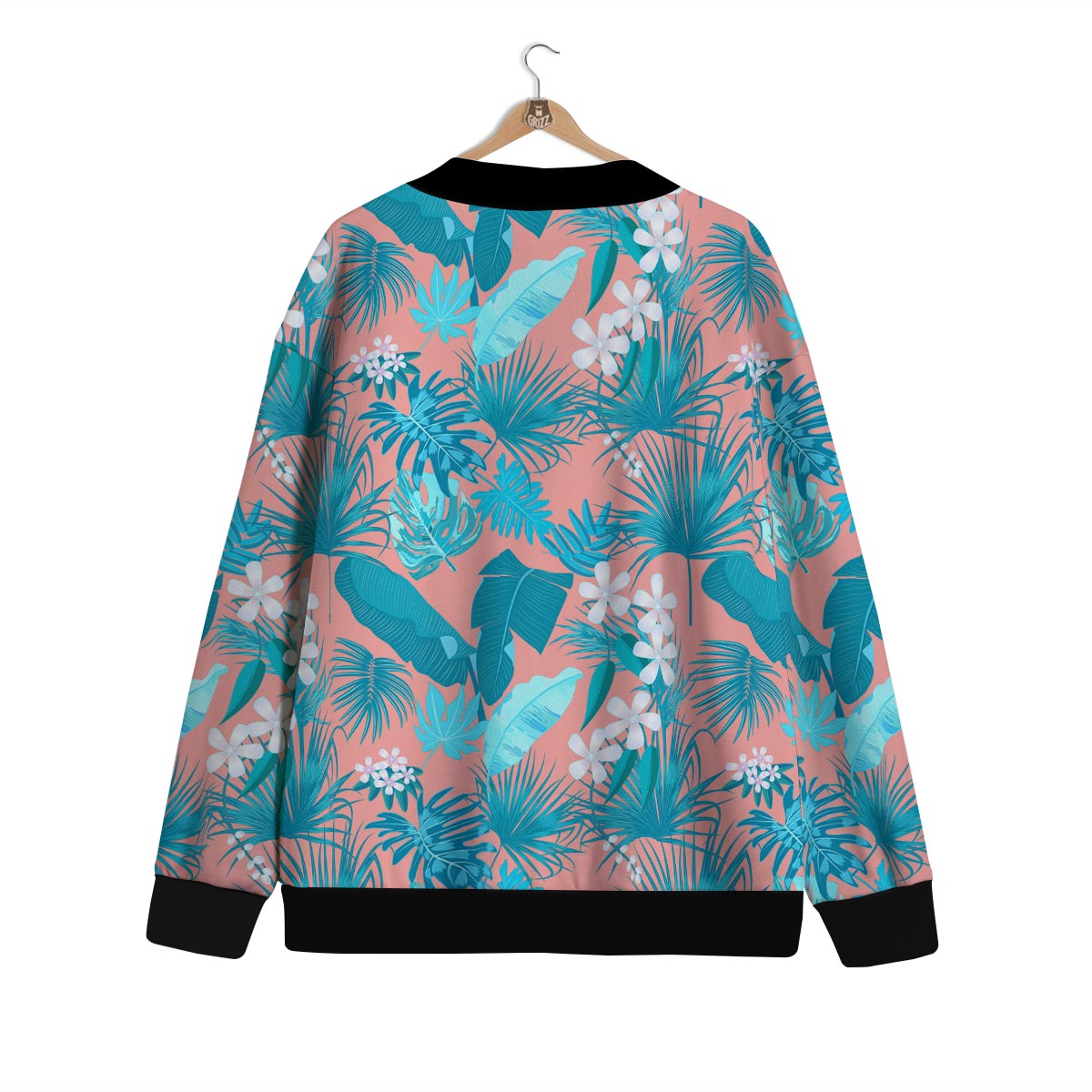 Palm Tree Teal Print Pattern Cardigan-grizzshop