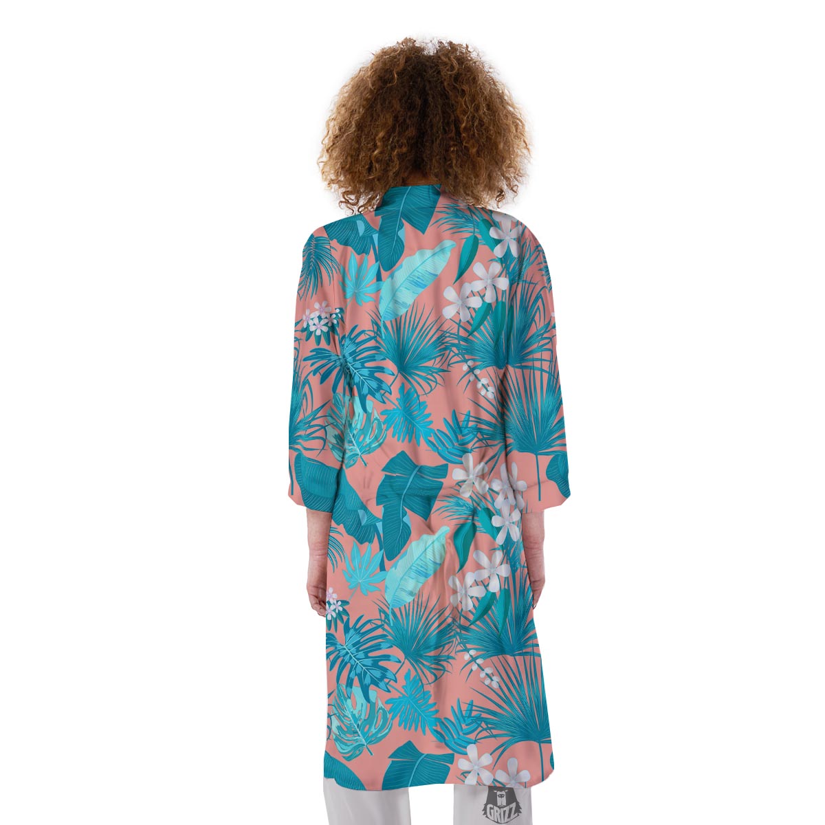 Palm Tree Teal Print Pattern Kimono-grizzshop
