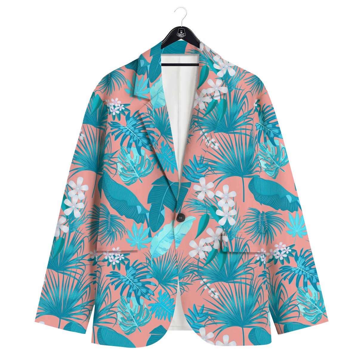 Palm Tree Teal Print Pattern Men's Sport Coat-grizzshop