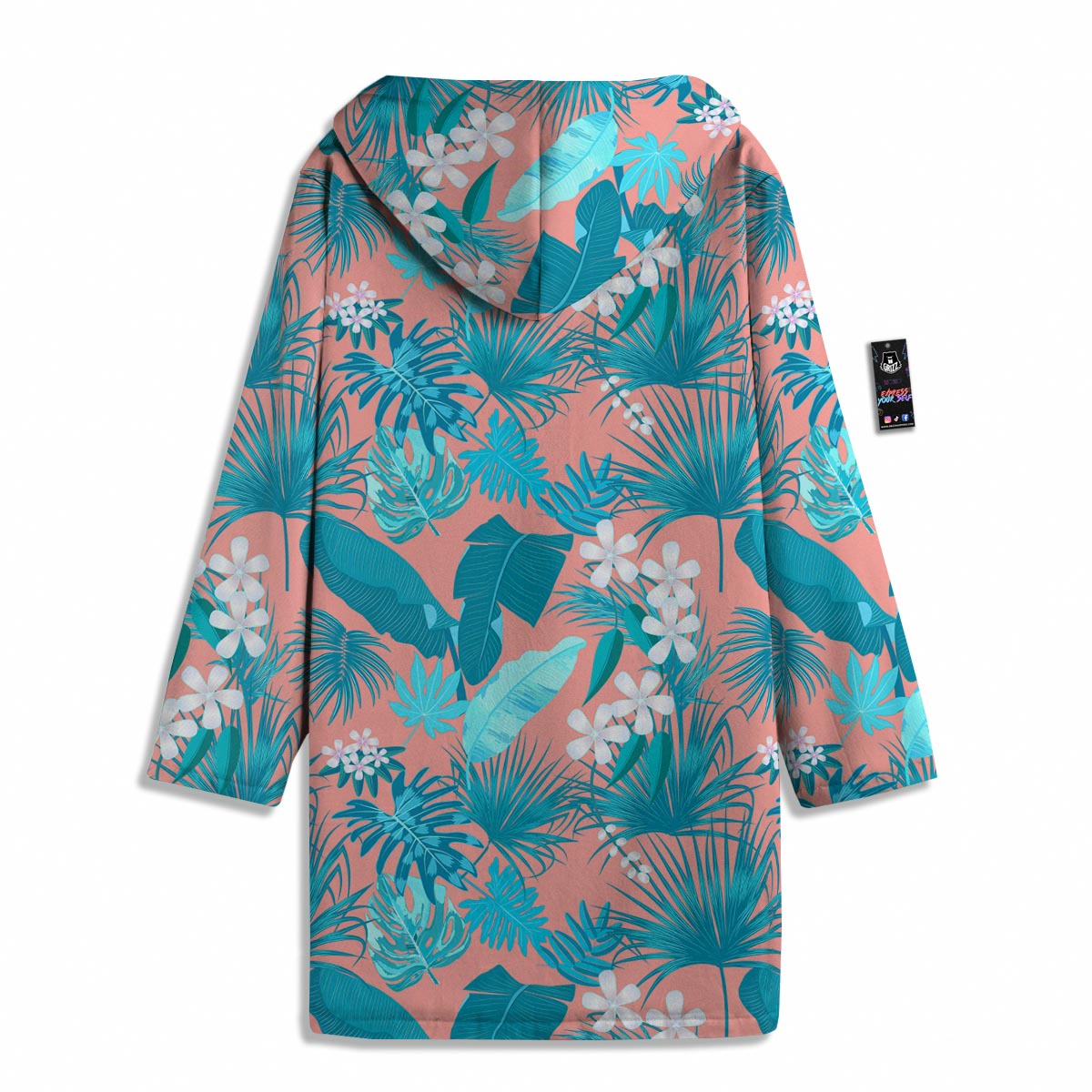 Palm Tree Teal Print Pattern Men's Windbreaker Jacket-grizzshop