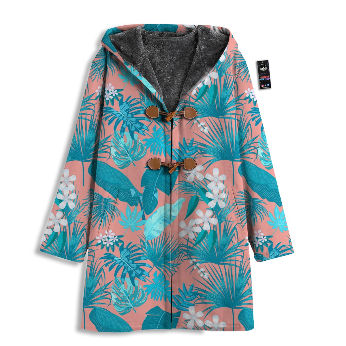 Palm Tree Teal Print Pattern Men's Windbreaker Jacket-grizzshop