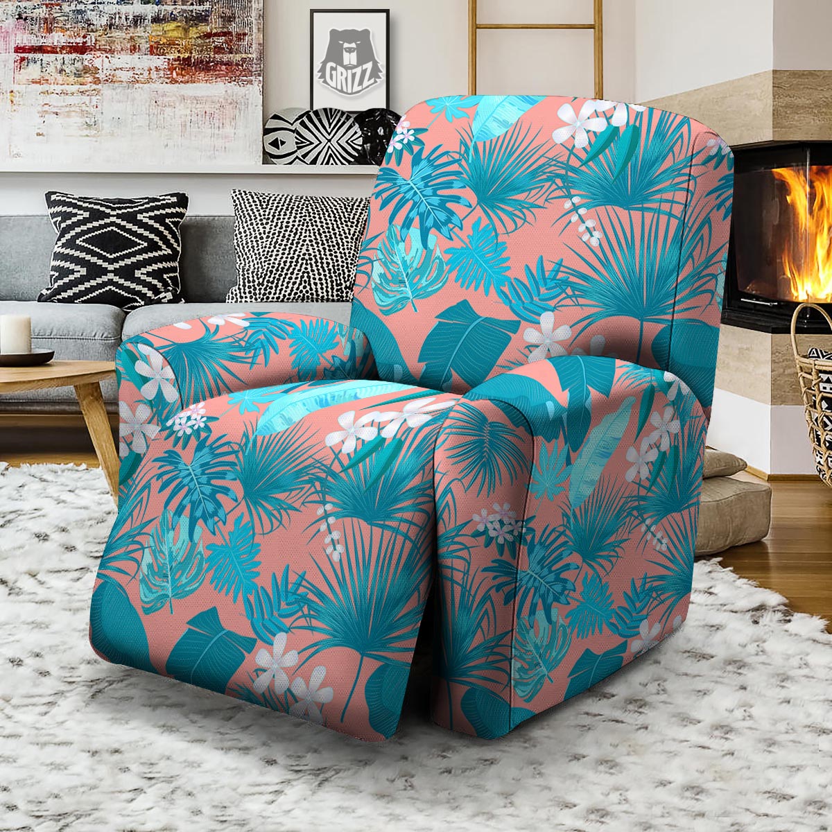 Teal discount chair slipcover