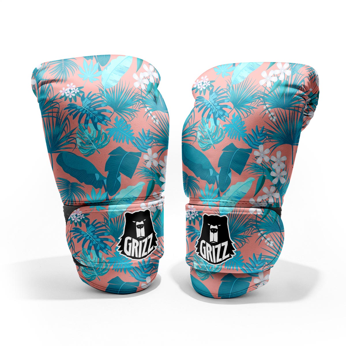 Palm Tree Teal Print Pattern Pro Boxing Glove