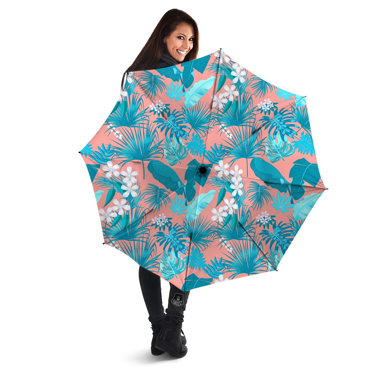 Palm Tree Teal Print Pattern Umbrella-grizzshop