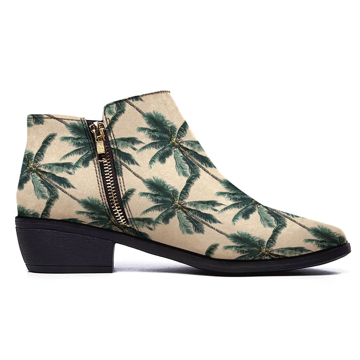 Palm Tree Tropical Print Pattern Ankle Boots-grizzshop