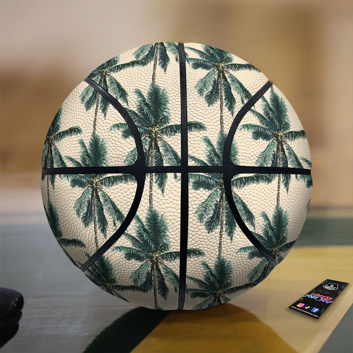 Palm Tree Tropical Print Pattern Basketball
