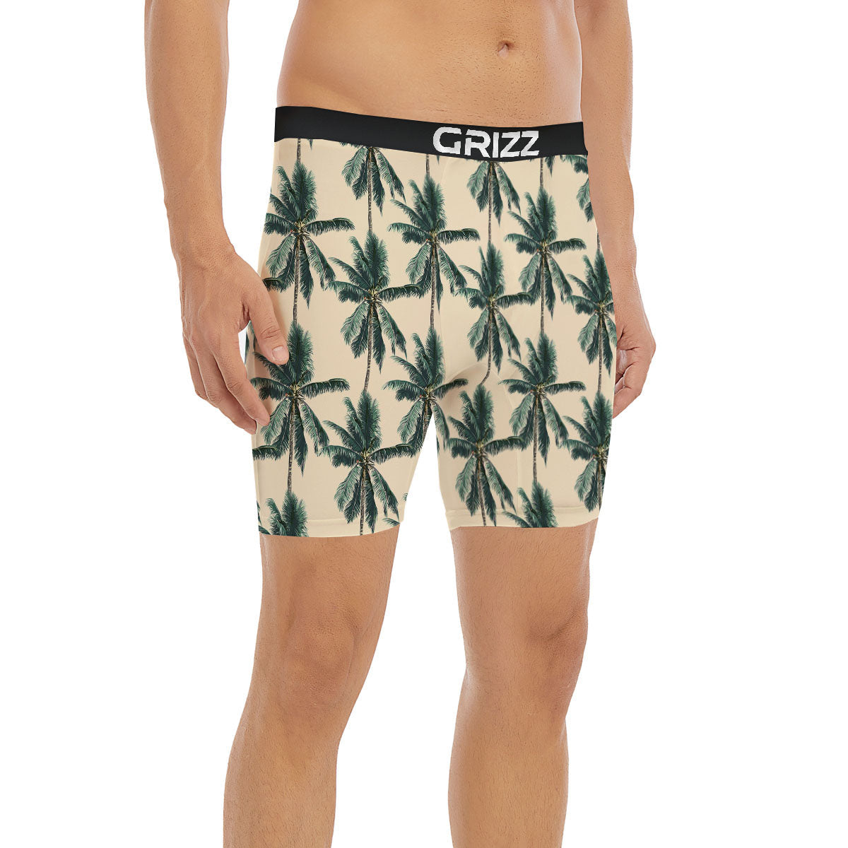 Palm Tree Tropical Print Pattern Boxer Briefs-grizzshop