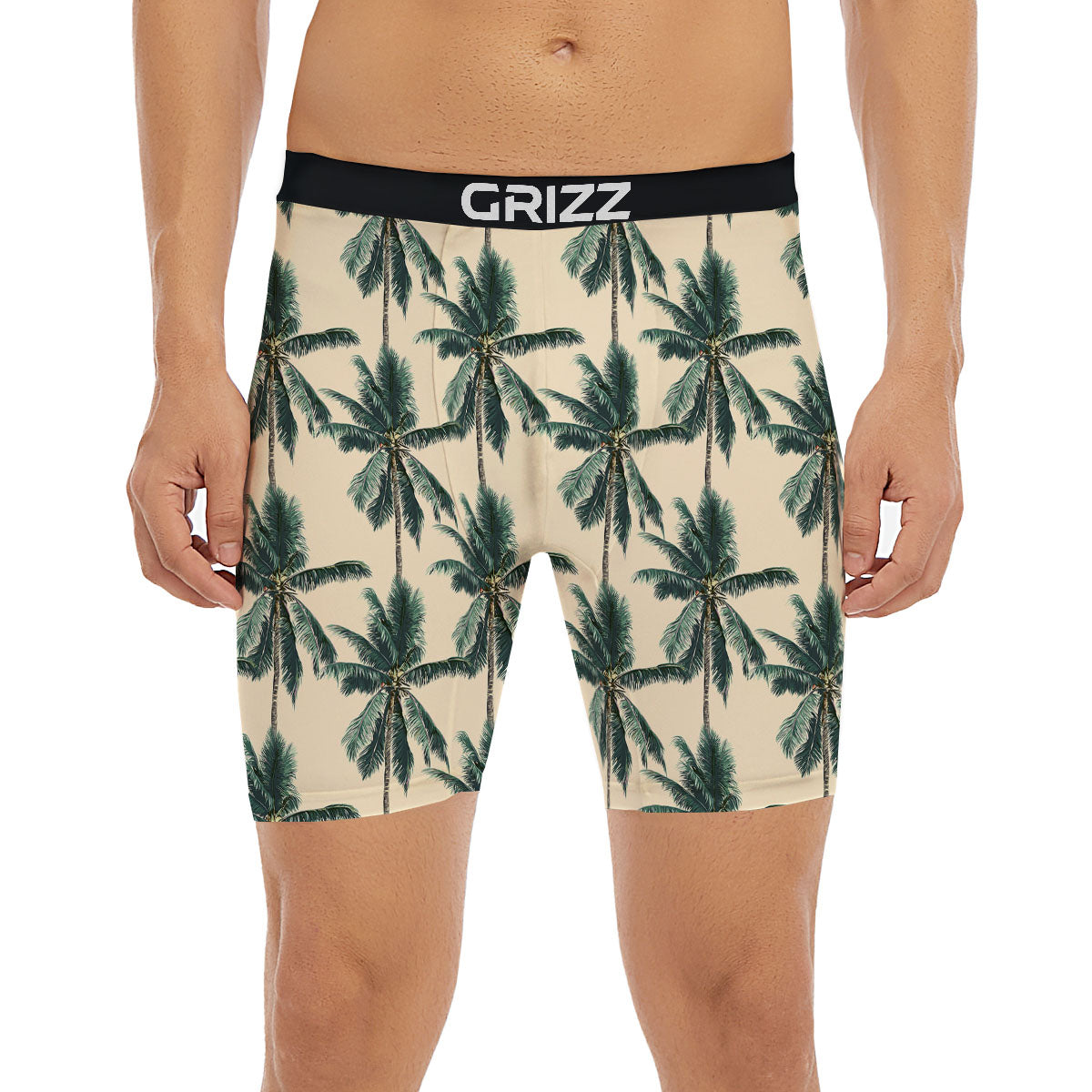 Palm Tree Tropical Print Pattern Boxer Briefs-grizzshop