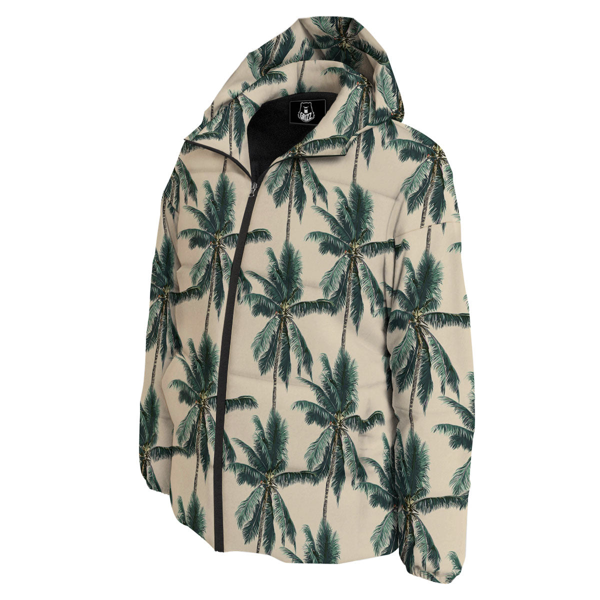 Palm Tree Tropical Print Pattern Down Jacket-grizzshop