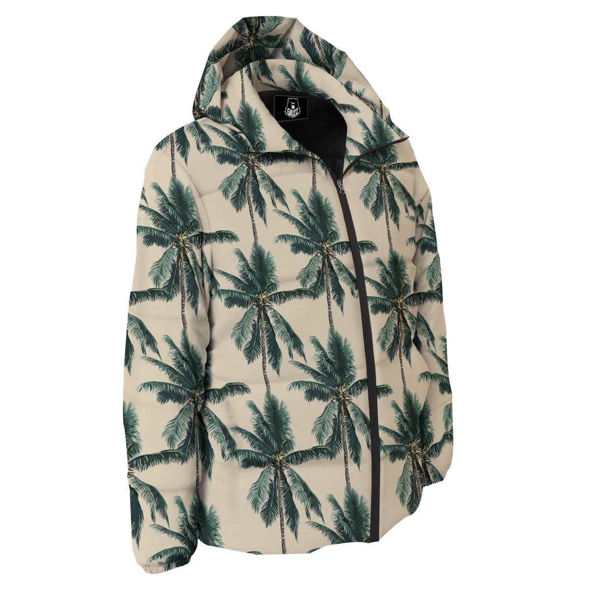 Palm Tree Tropical Print Pattern Down Jacket-grizzshop