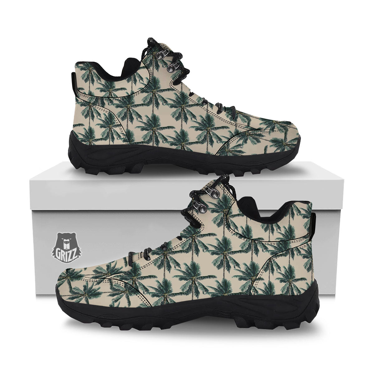 Palm Tree Tropical Print Pattern Hiking Shoes-grizzshop
