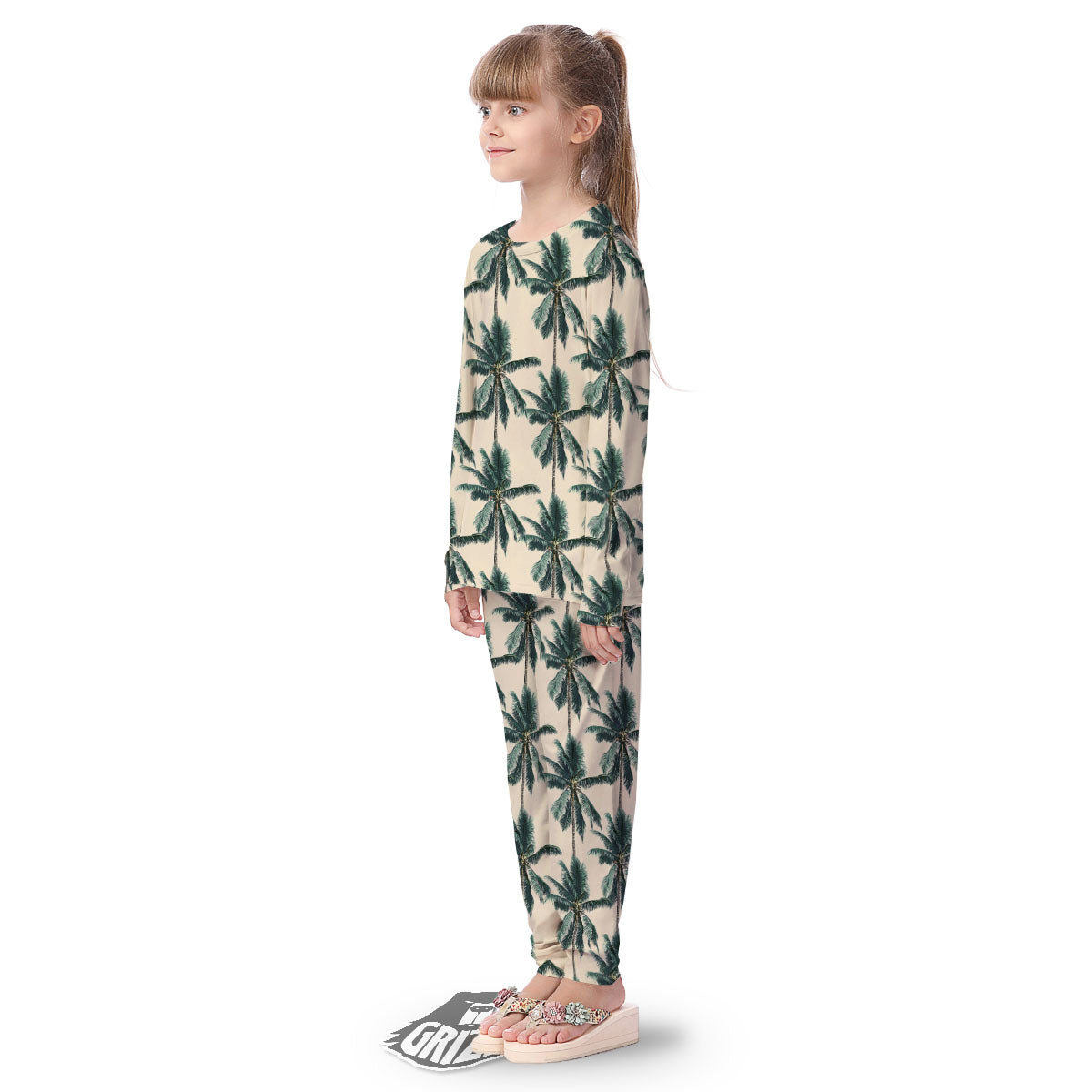Palm Tree Tropical Print Pattern Kid's Pajamas-grizzshop