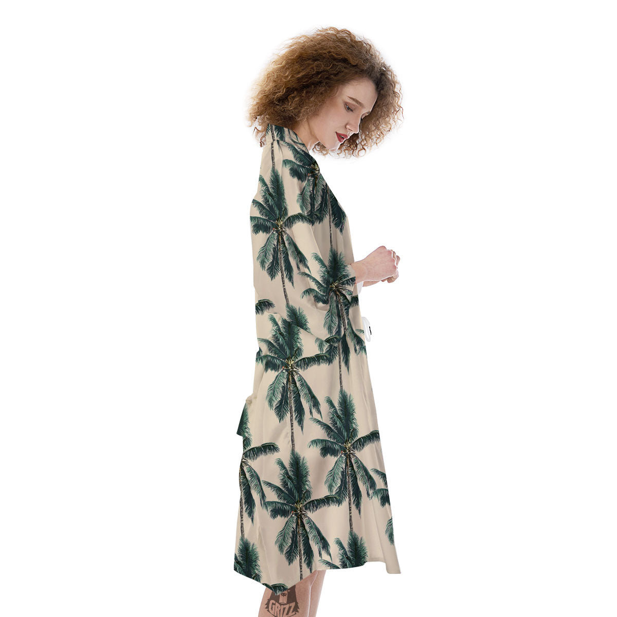 Palm Tree Tropical Print Pattern Kimono-grizzshop