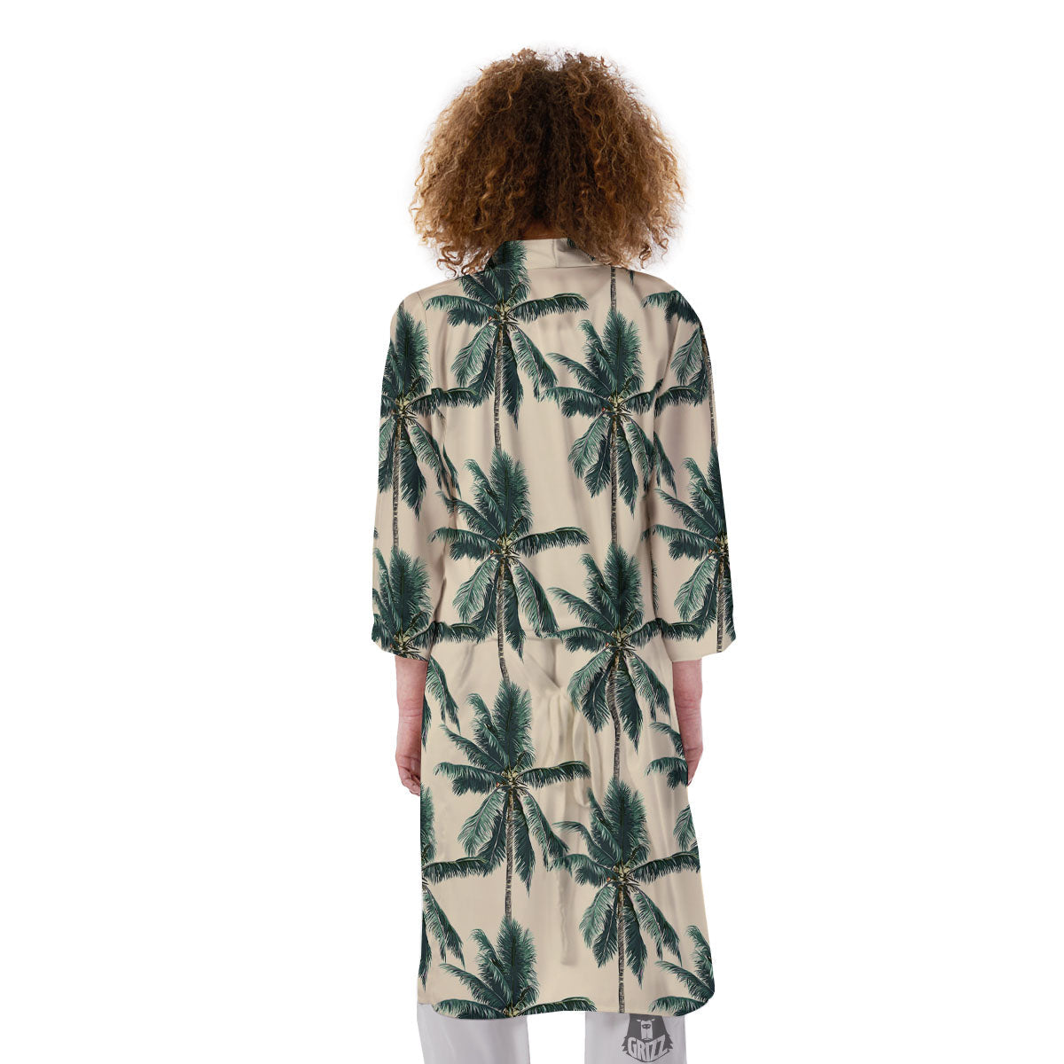 Palm Tree Tropical Print Pattern Kimono-grizzshop