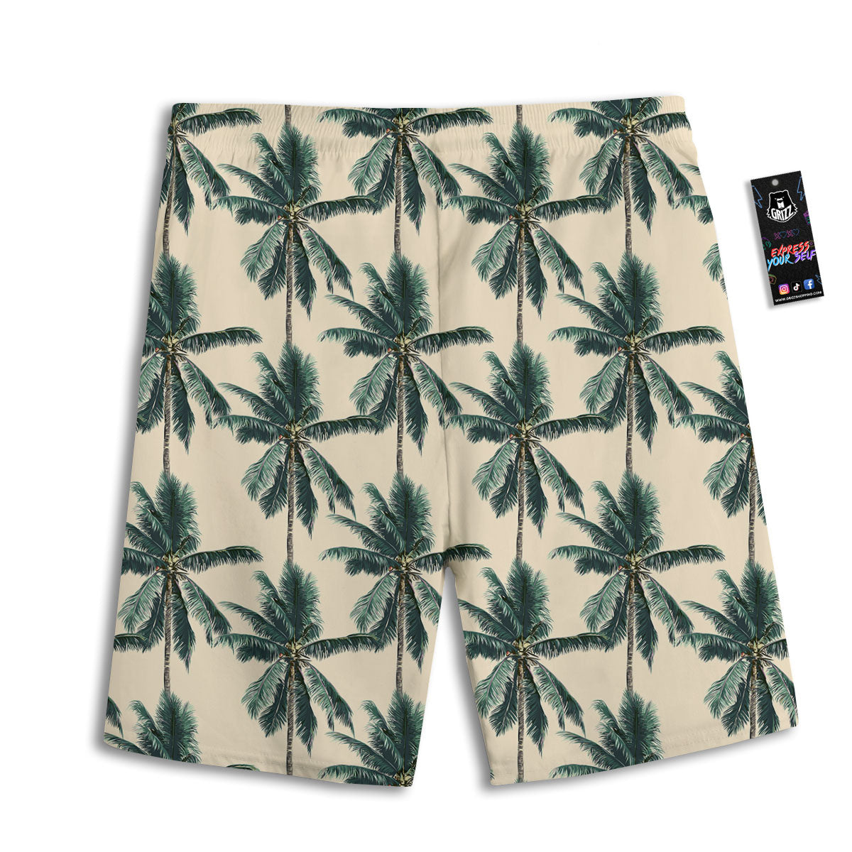 Palm Tree Tropical Print Pattern Men's Athletic Shorts