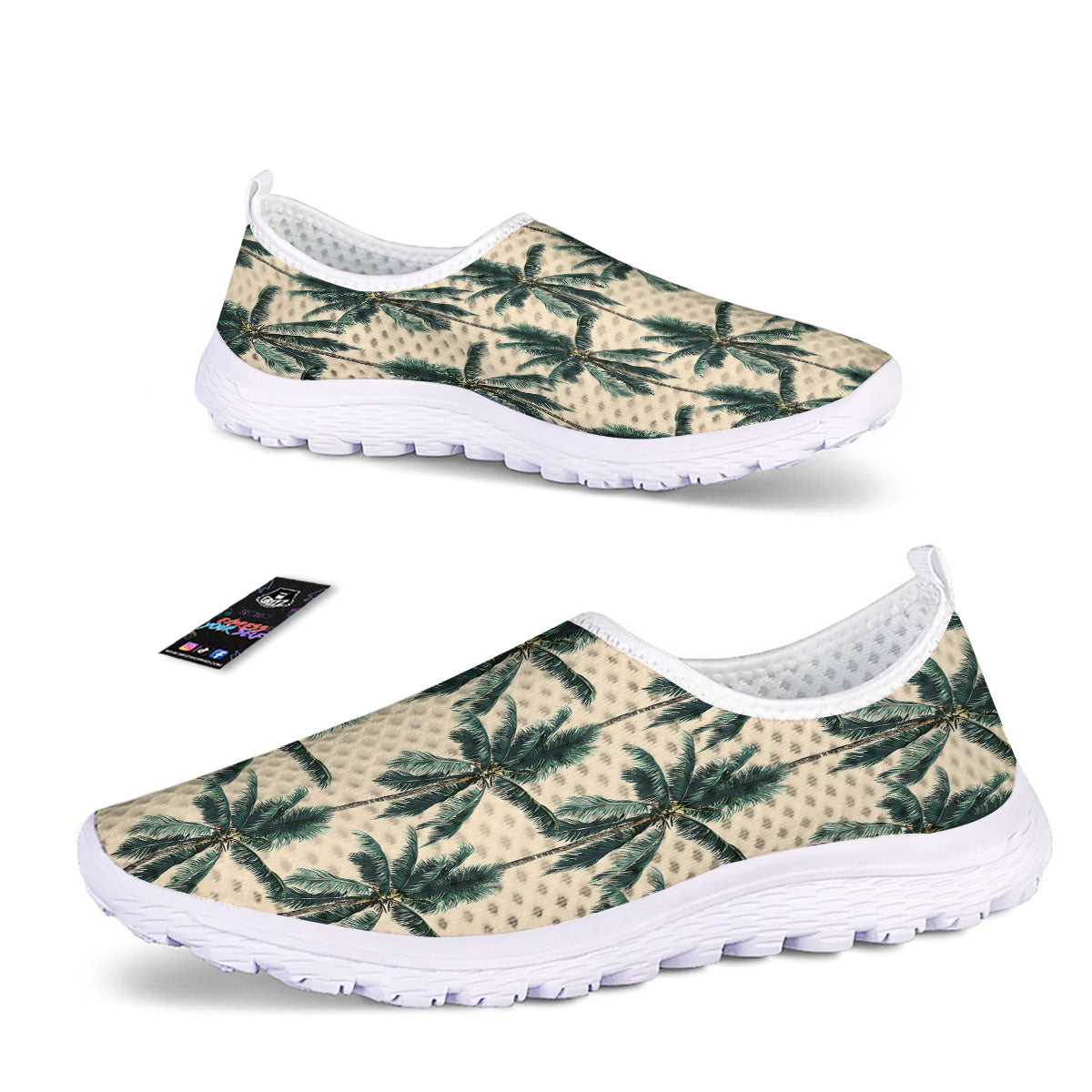 Palm Tree Tropical Print Pattern Nurse Shoes-grizzshop
