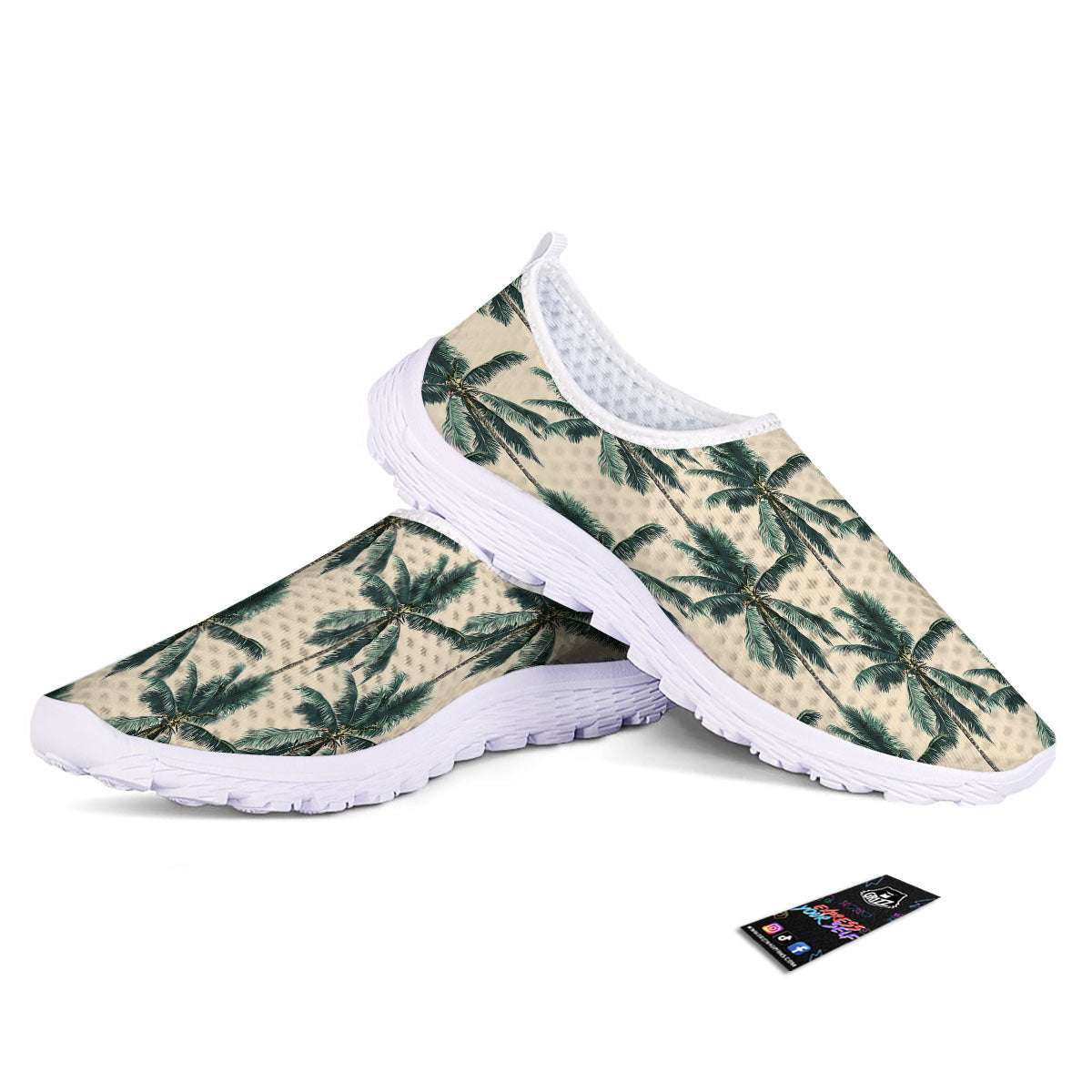 Palm Tree Tropical Print Pattern Nurse Shoes-grizzshop