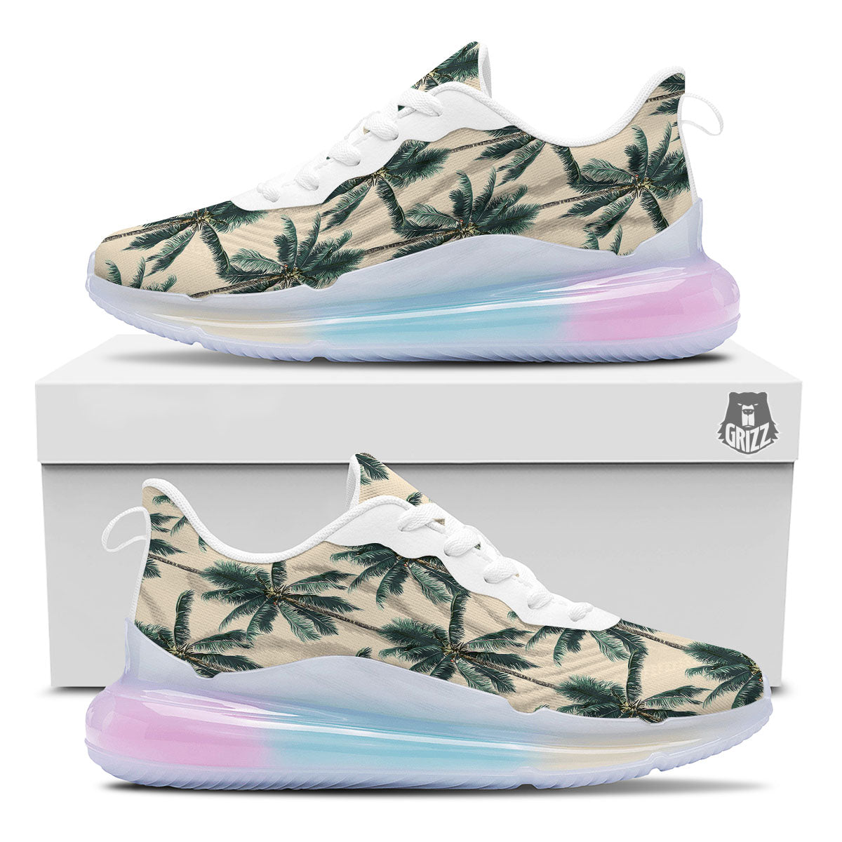 Palm Tree Tropical Print Pattern Running Sneakers-grizzshop